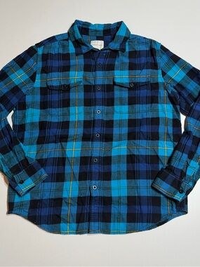 American Eagle Outfitters Blue & Black Plaid Flannel Shirt